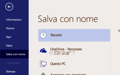 Salvare un file in Word