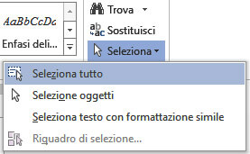 selezionare testo