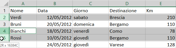 selezione-righe-non adiacenti