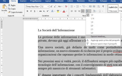 Interlinea testo